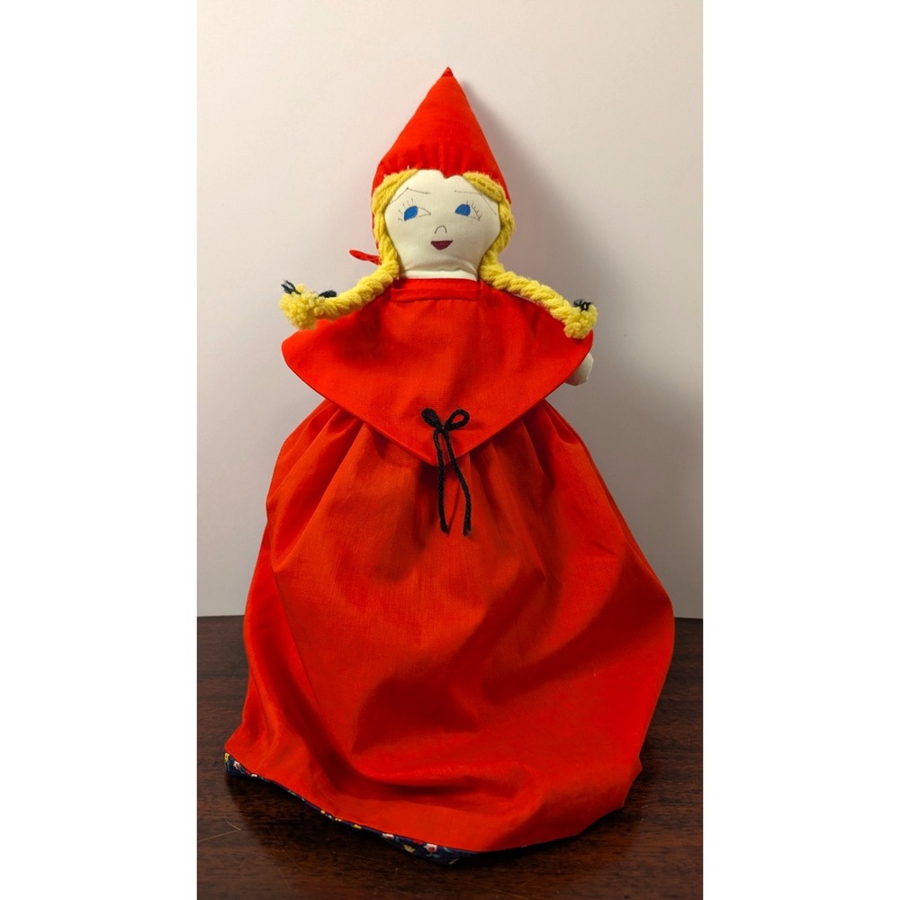 Handmade Little Red Riding Hood Topsy Turvy Flip Doll Grandma Big Bad Wolf 17"‎
